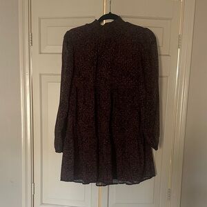 Forever 21 Animal Print Long Sleeve babydoll Dress